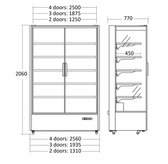 Scancool wandkoeling met draaideuren MDC1290BB 