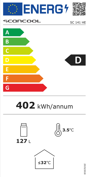 Professionele 1 deurs backbar koelkast Scancool  SC 141 HE