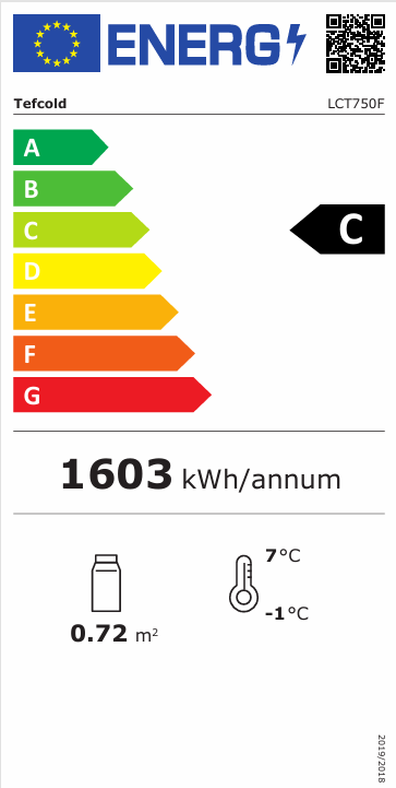 Tefcold Display opzetkoeltoonbank met rechte ruit LCT 750 F-P   