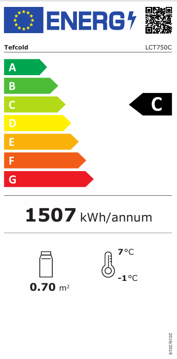 Tefcold Display opzetkoeltoonbank met gebogen ruit LCT 750 C-P