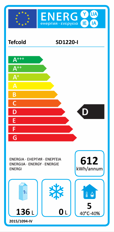 Tefcold Professionele koelkast SDU 1220