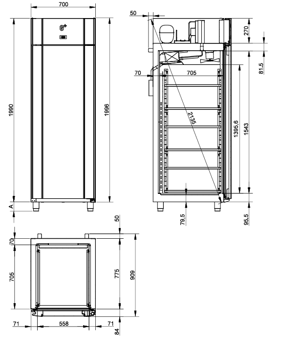 Gram koelkast met dieptekoeling C 700 G S RA L2 4N