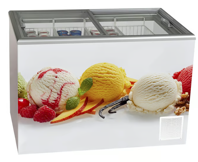 Elcold bewaarder met glazen schuifdeksels NOVA 45