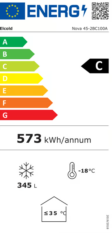 Elcold bewaarder met glazen schuifdeksels NOVA 45