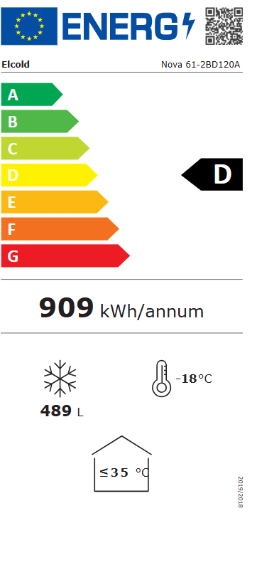 Elcold bewaarder met glazen schuifdeksels NOVA 61