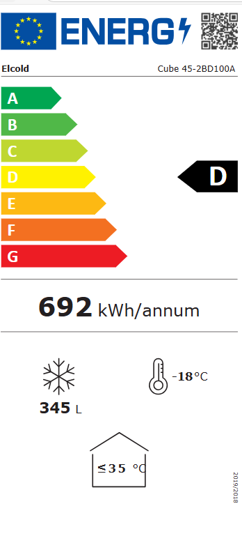 Elcold bewaarder met geïsoleerde schuifdeksels CUBE 45