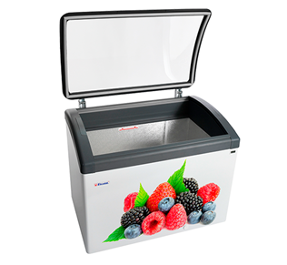 Elcold Bewaarders voor roomijs en diepvriesproducten met gebogen glazen schuifdeksels FOCUS 106 V