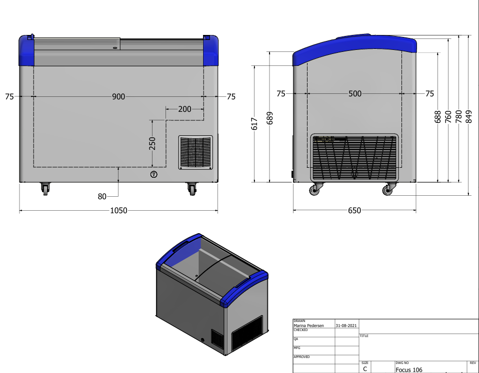DIEPVRIES ELCOLD FOCUS 106 GRIJS