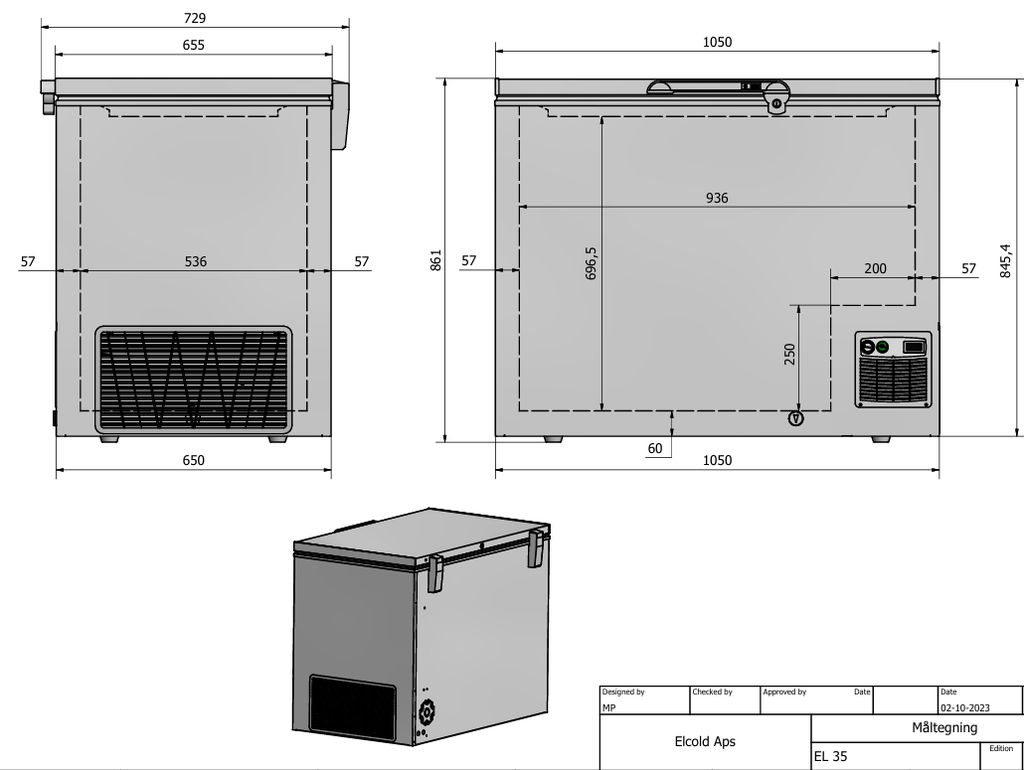 Elcold professionele diepvrieskist EL 35