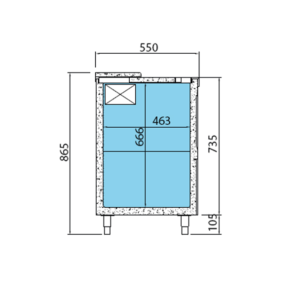 Infrico  flessenkoeler met schuifdeksels EB 1000 II