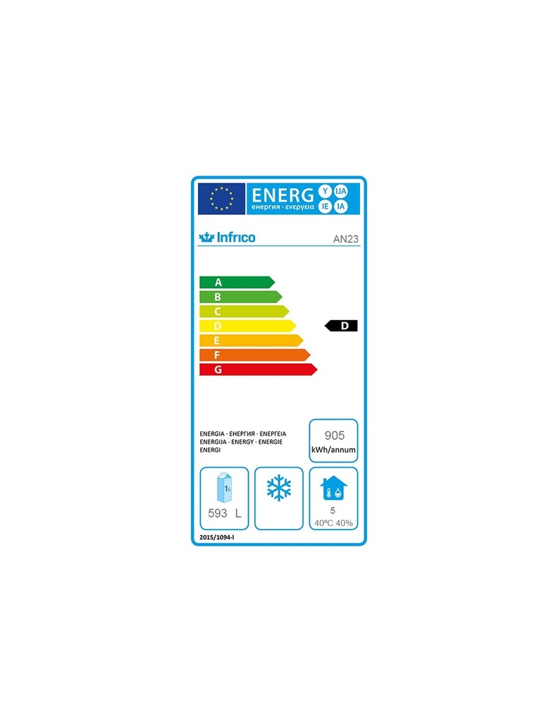 Infrico Bedrijfskoelkast met geforceerde koeling AN23