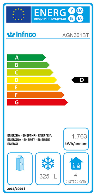 Infrico Professionele bedrijfskoelkast AGN 301