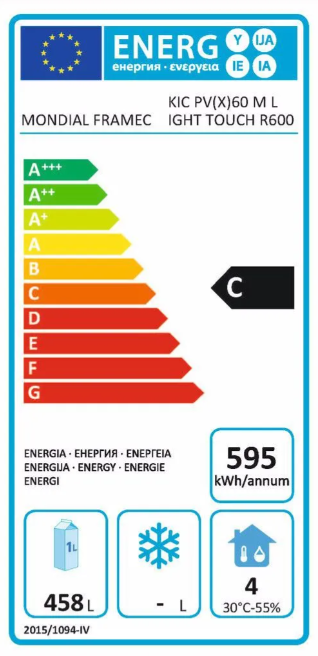 Mondial Elite Super zuinige bewaarkoelkast met statische koeling KIC PRX 60  LIGHT TOUCH