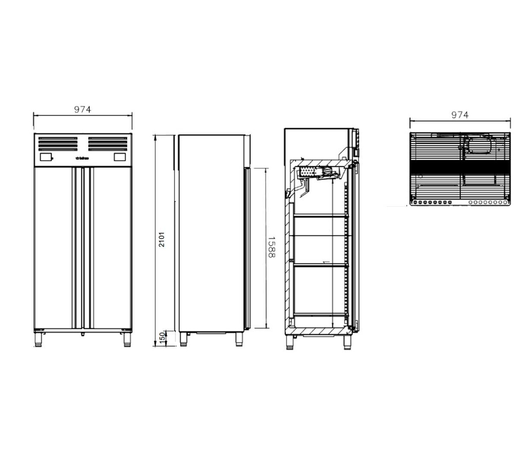 Infrico Professionele bedrijfskoelkast AGN 602