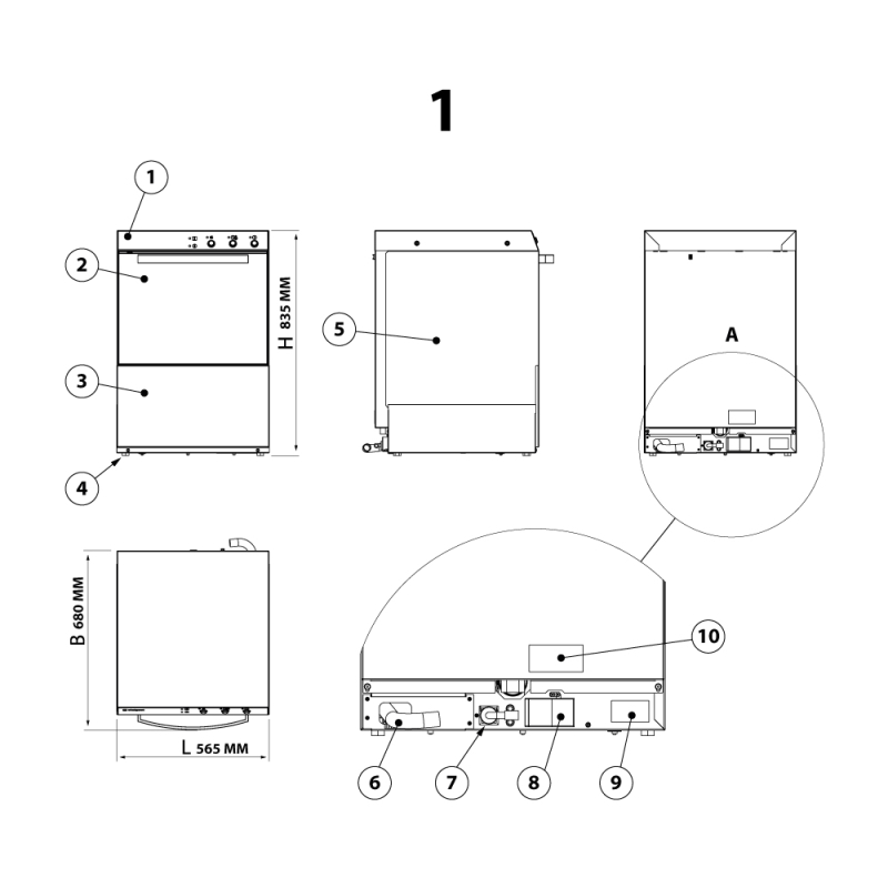 Professionele vaatwasser FUDW50-PW