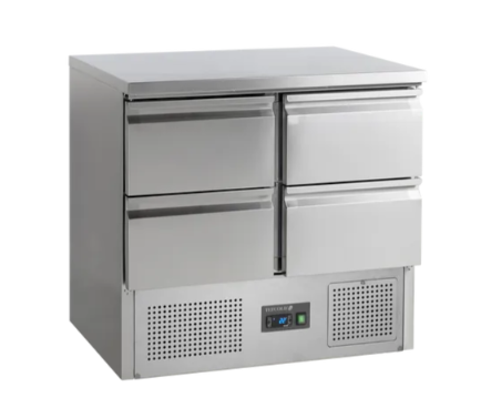 Tefcold saldette werkbank GN 1/1 SA 914 met 4 laden