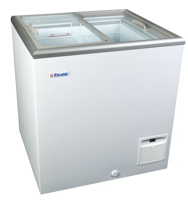 Congélateur Elcold NOVA 22 couvercles coulissants plats vitrés