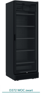 Klimasan Drankenkoeler met glazen deur D 372 SC WOC ZWART