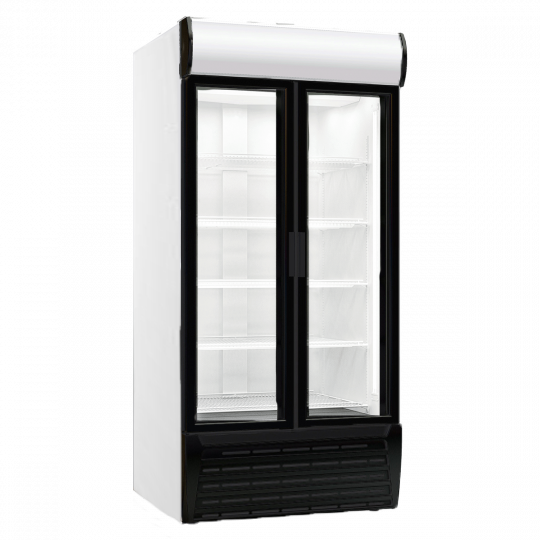 Dancold dubbeldeurs displaykoelkast - S900 TD ZWART