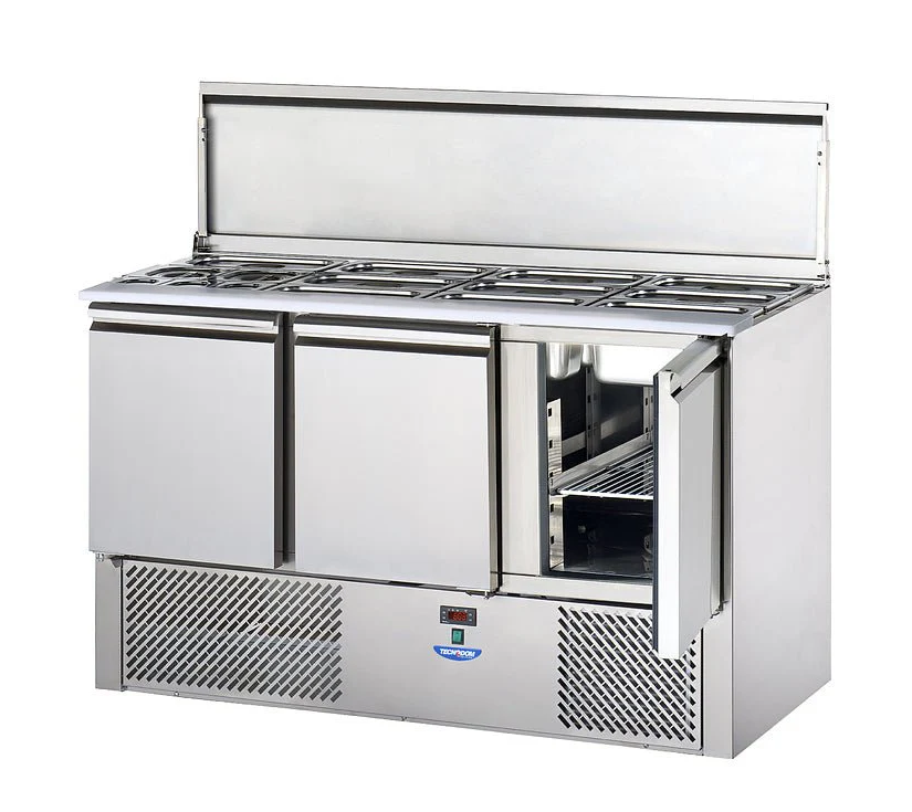 Tecnodom gekoelde werkbank met ingebouwde saladette SLV03EKO