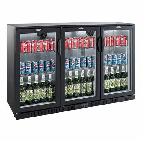 Combisteel barkoelkast met glazen deuren 7527.0015 zwart