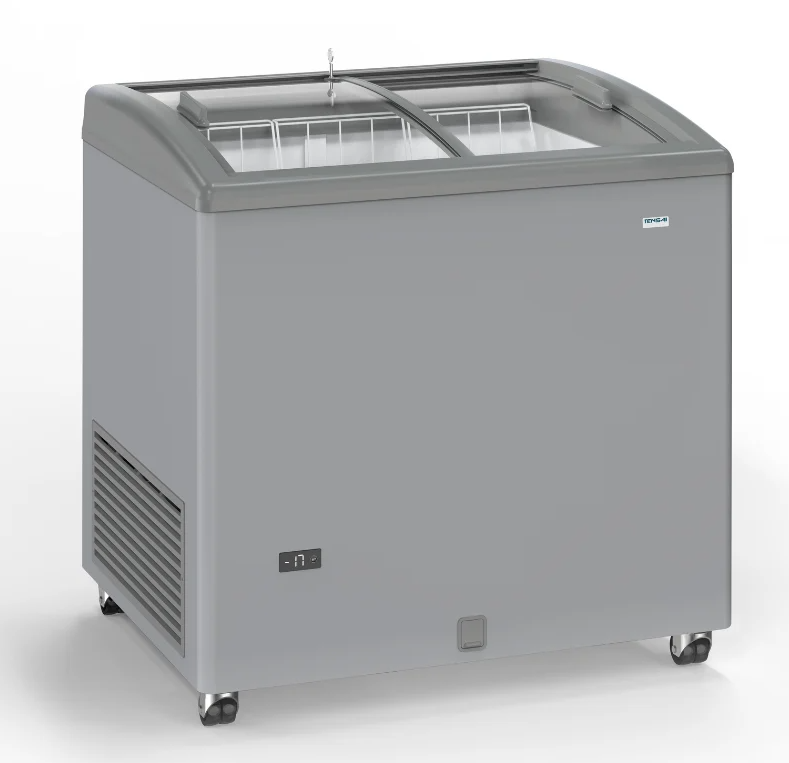 [GTC220GI] Tensai bewaardiepvries met gebogen glazen schuifdeksels GTC 220