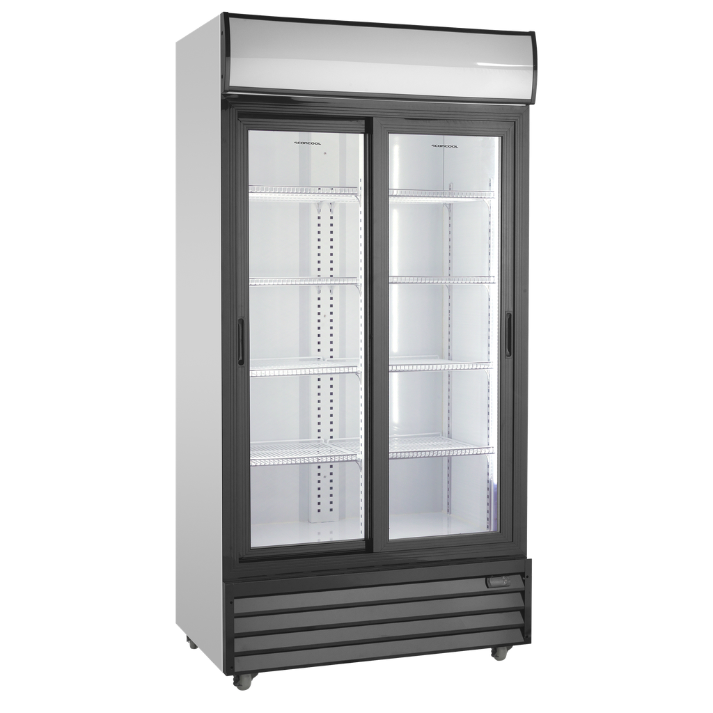 Scancool koelkast met glazen schuifdeuren SD 1002 SLE