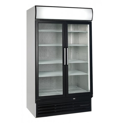 Dancold Dubbeldeurs koelkast met glazen draaideuren FSC 1000 H zwart