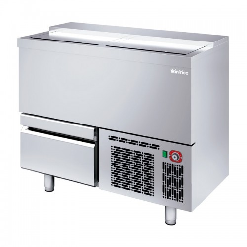 Infrico koelkist met schuifdeksels en laden EBC 1000 II