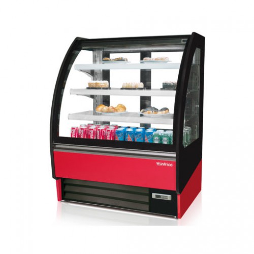 [31762] Infrico Gesloten gebaksvitrine met gebogen glas VBR 9 R