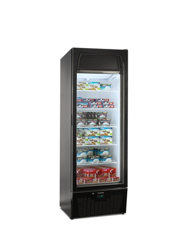 [400NV zwart] Framec geforceerde vrieskast met glazen deur EXPO 400 NV zwart