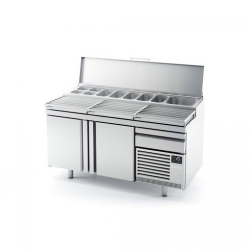 [31620] Infrico Gekoelde werkbank met ingebouwde saladette MPL 1740