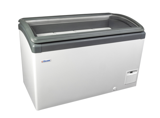 [1949] Elcold Bewaarders voor roomijs en diepvriesproducten met gebogen glazen schuifdeksels FOCUS 131