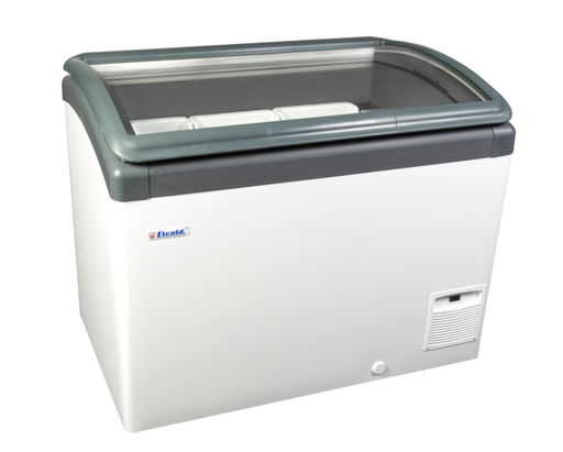 [1949] Elcold Bewaarders voor roomijs en diepvriesproducten met gebogen glazen schuifdeksels FOCUS 106