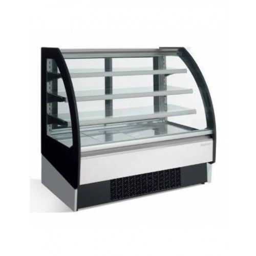 [2477] Infrico Gesloten gebaksvitrine met gebogen glas VBR 18 R